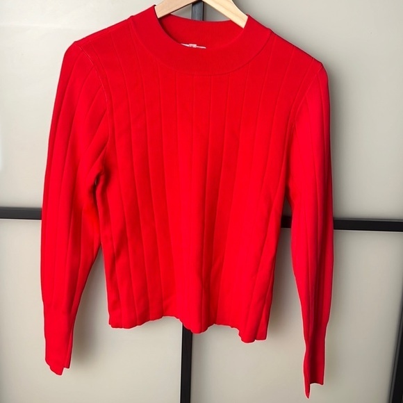 A.L.C. Koko Ribbed Red Mock Neck Top Size Large - Picture 1 of 6